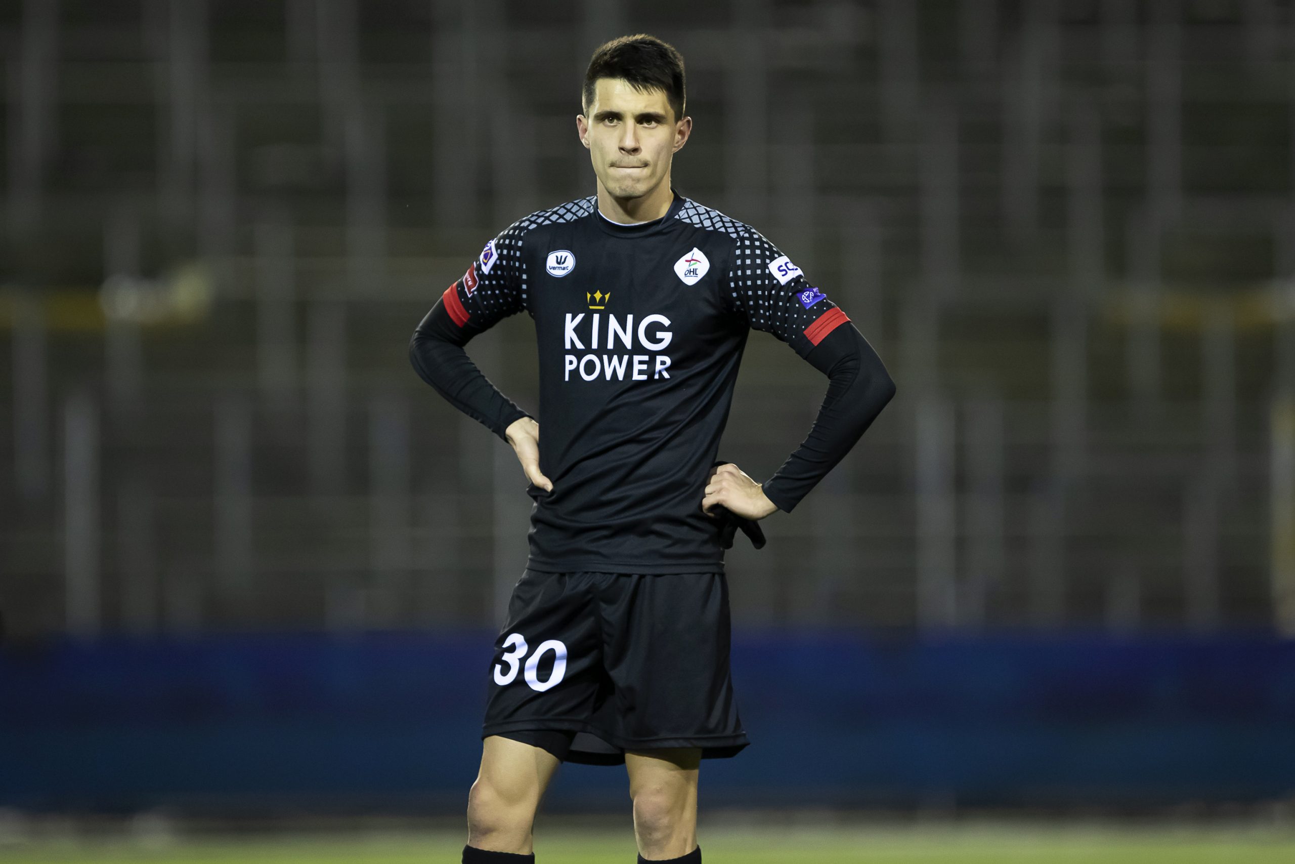 Leicester City forgotten man Bartosz Kapustka looks dejected.