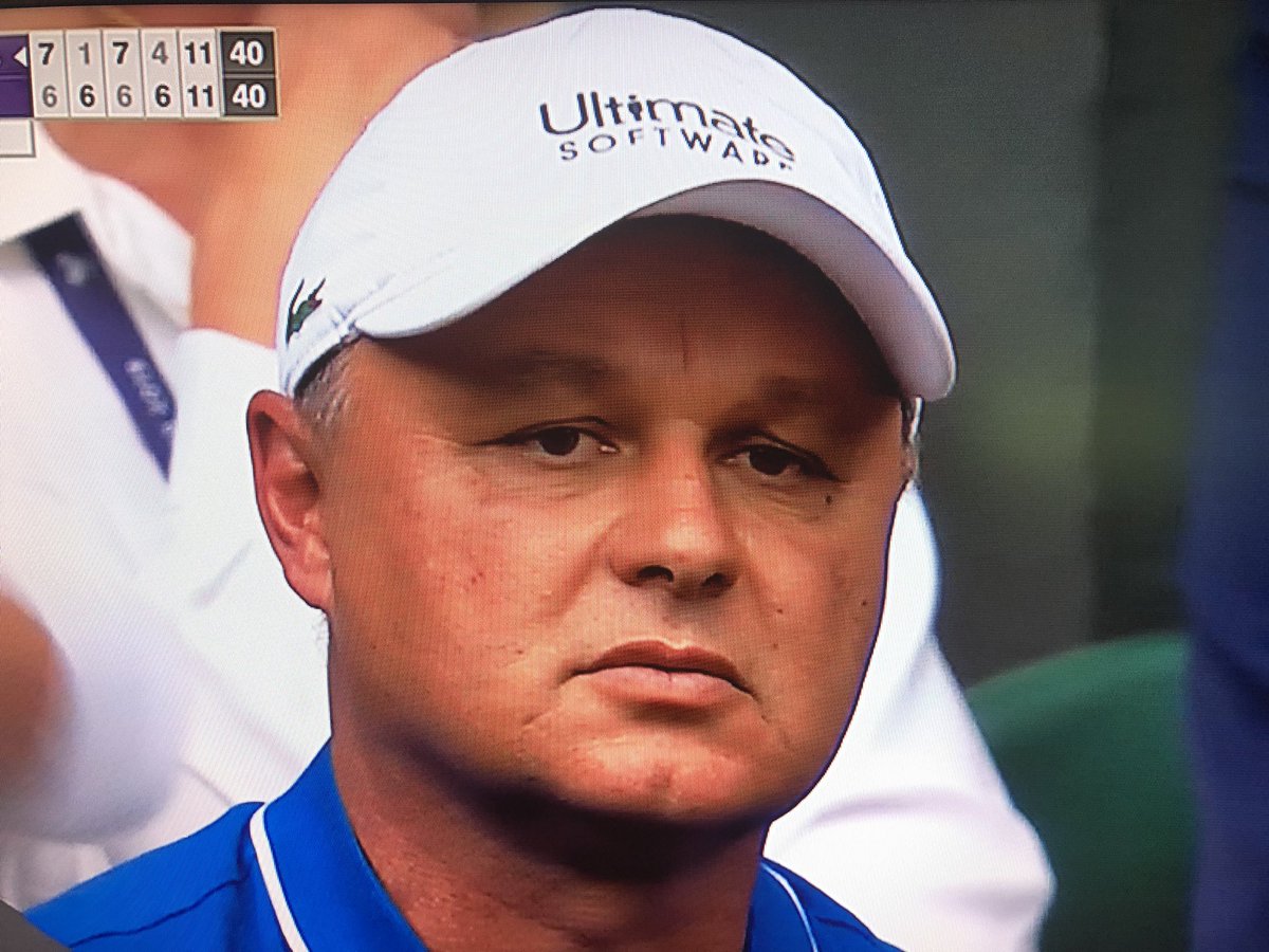 Coach Marian Vajda looks on during one of Djokovic's encounters.