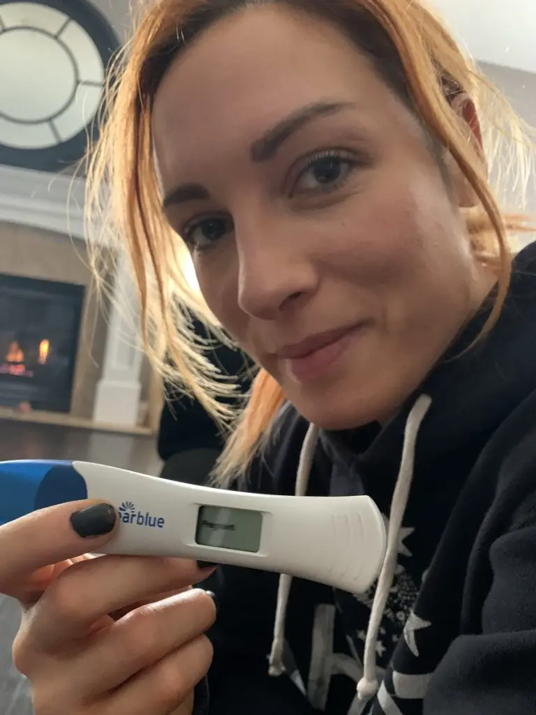 Becky Lynch pregnancy test picture