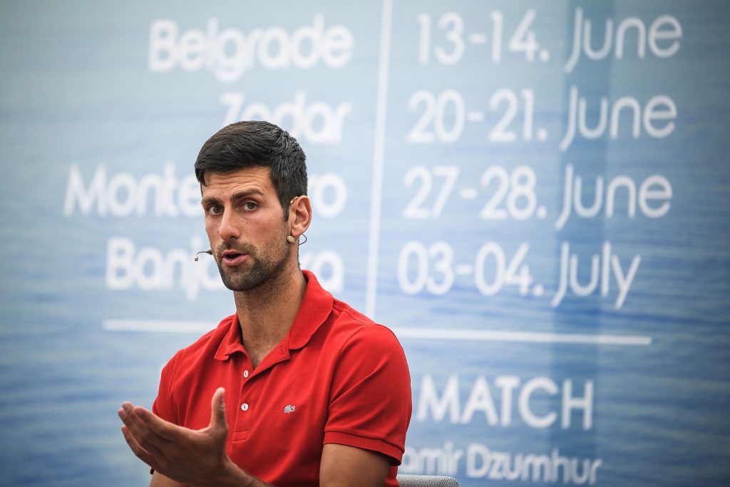 Novak Djokovic in conversation during the press conference of the upcoming Adria Tour.