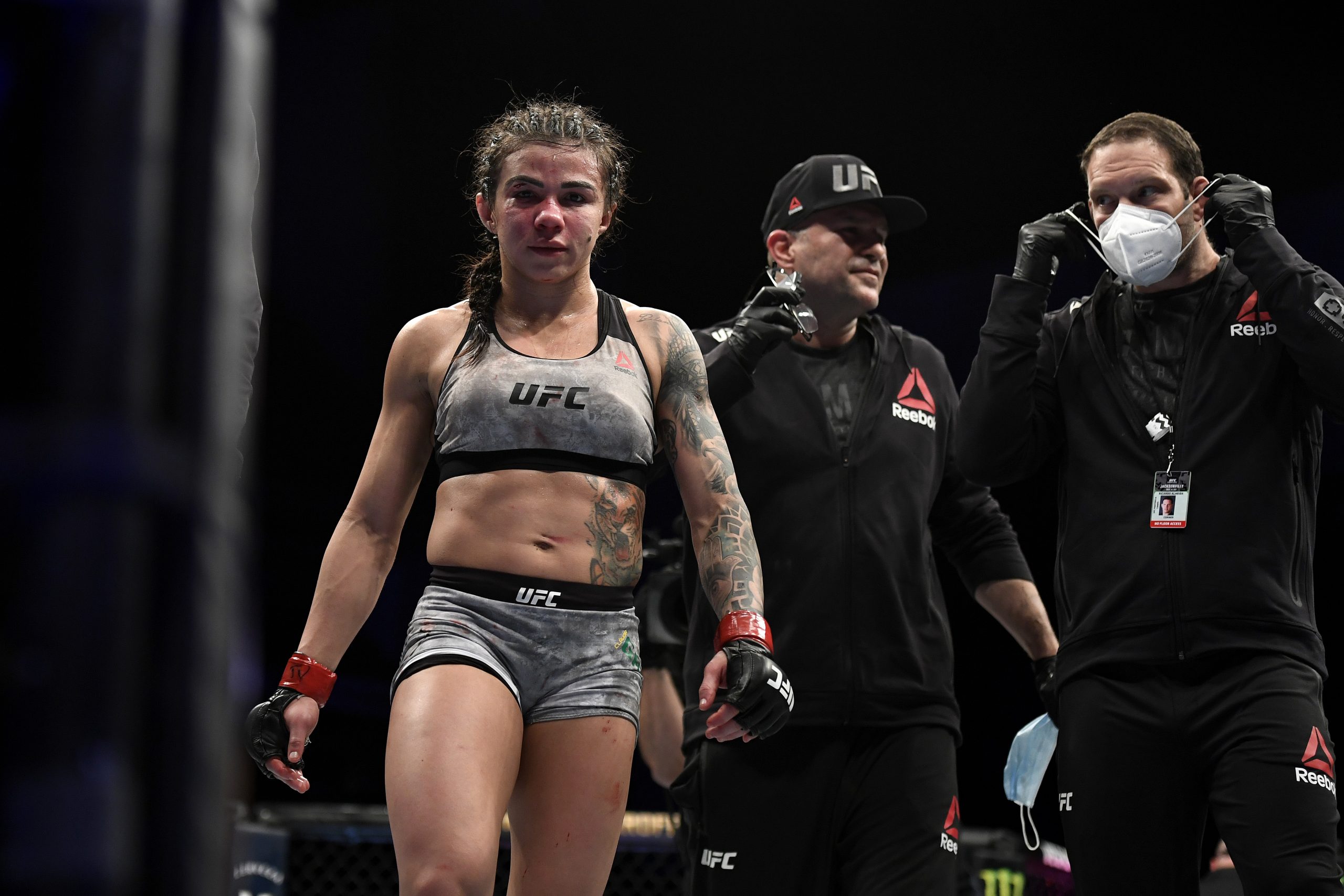 What is the MMA record of Claudia Gadelha & when does she fight next?