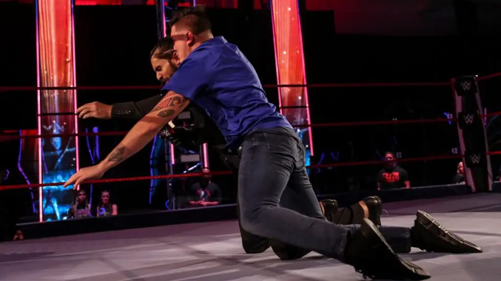 Dominik Mysterio attacked Seth Rollins