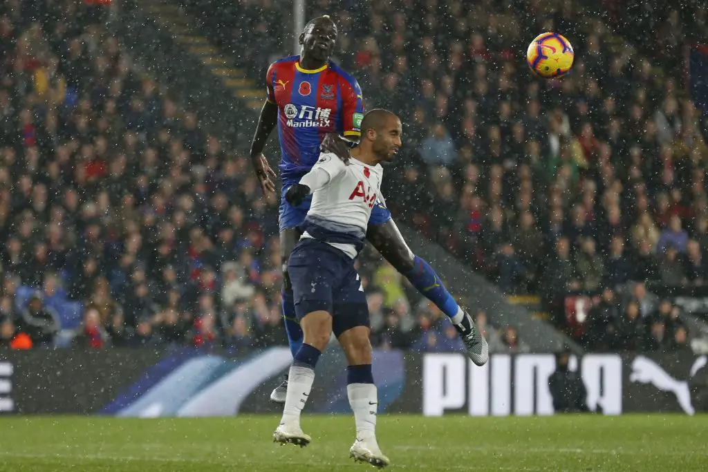 Crystal Palace's French centre-back Mamadou Sakho (left) vies with Tottenham Hotspur's Brazilian midfielder Lucas Moura (right) during a Premier League match last season.