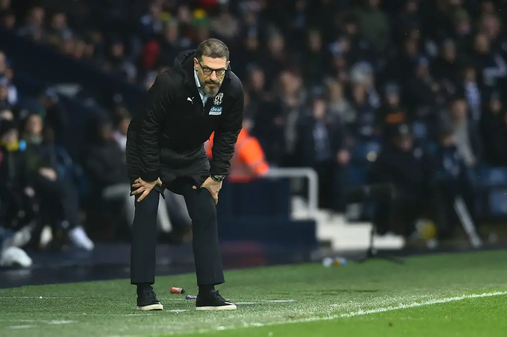 West Brom manager Slaven Bilic looks on during a Championship match last February.