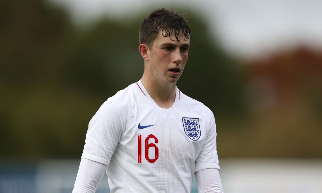 Jensen Weir in action for England youth team