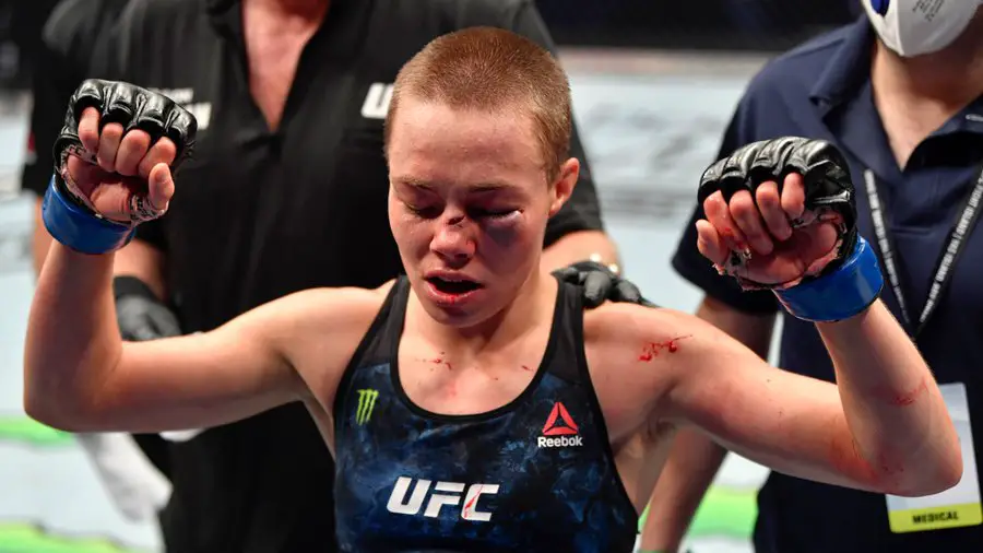 Rose Namajunas got a blown up eye and her face was hurt as well