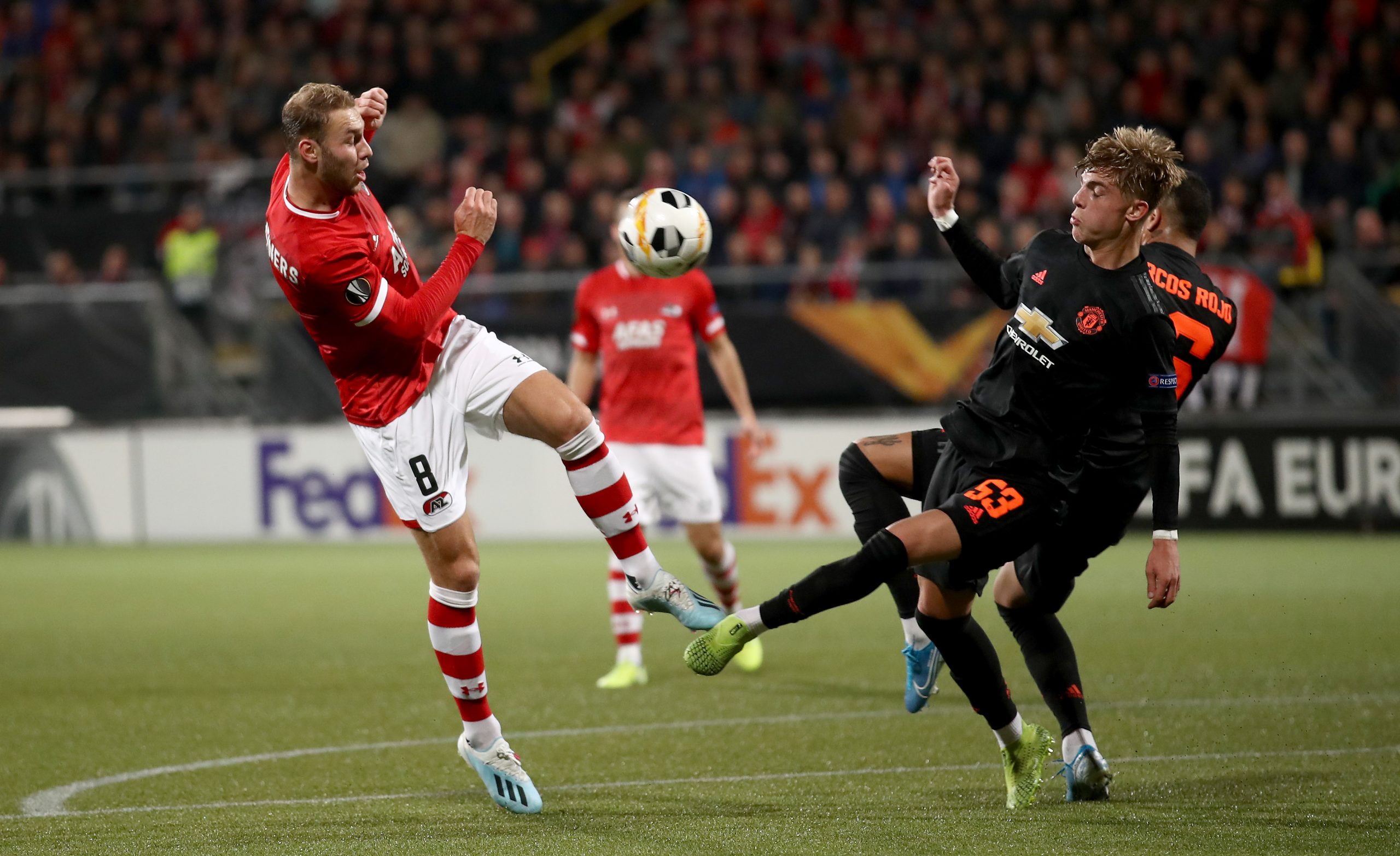Teun Koopmeiners (L) in action against Manchester United in the Europa League (Getty Images)