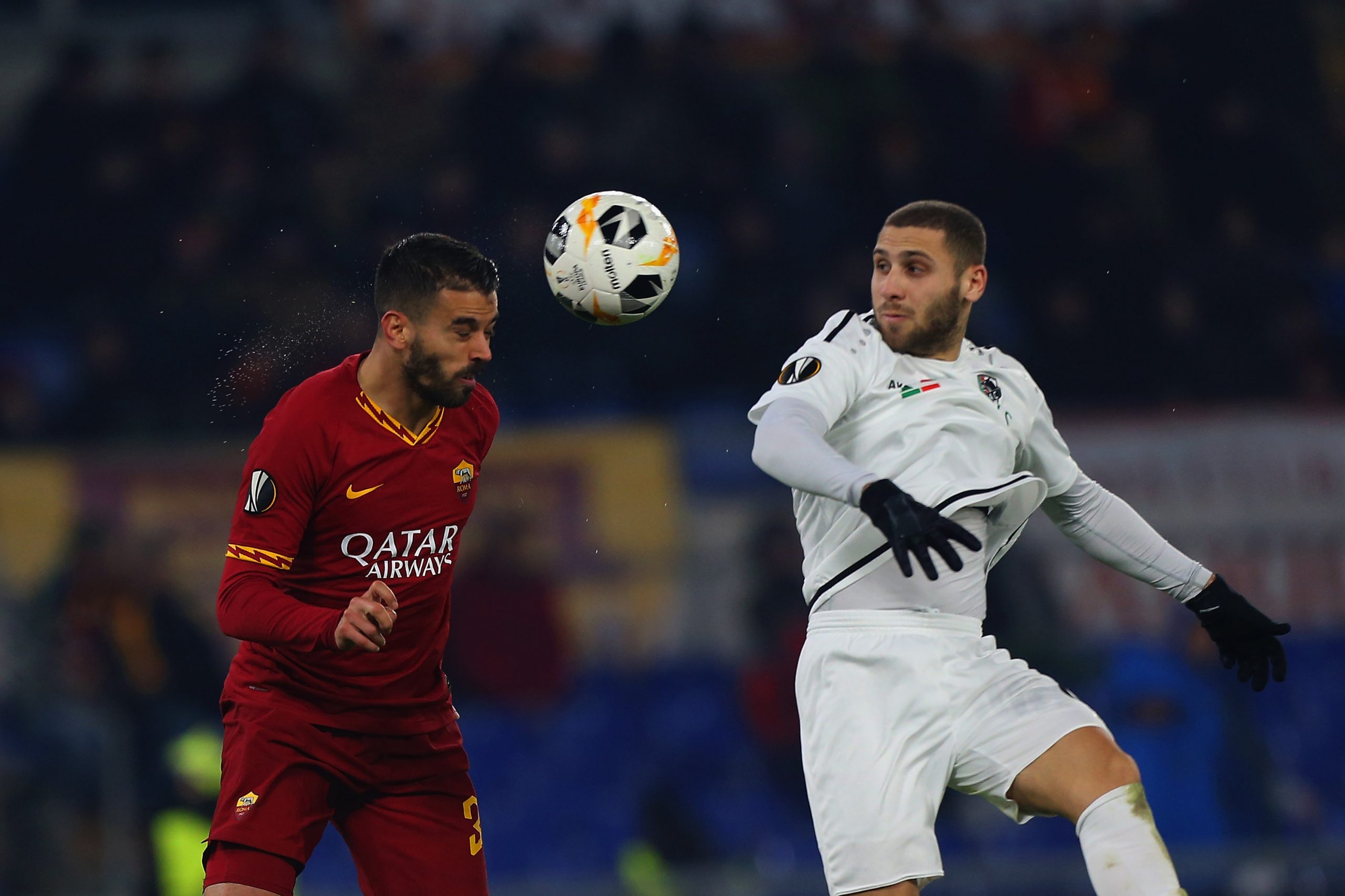 Shon Weissman (R) in action against AS Roma in the Europa League (Getty Images)