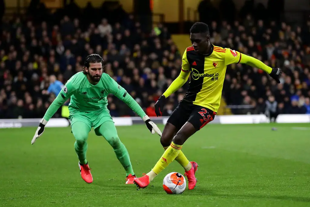 Ismaila Sarr (R) in action against Liverpool (Getty Images)