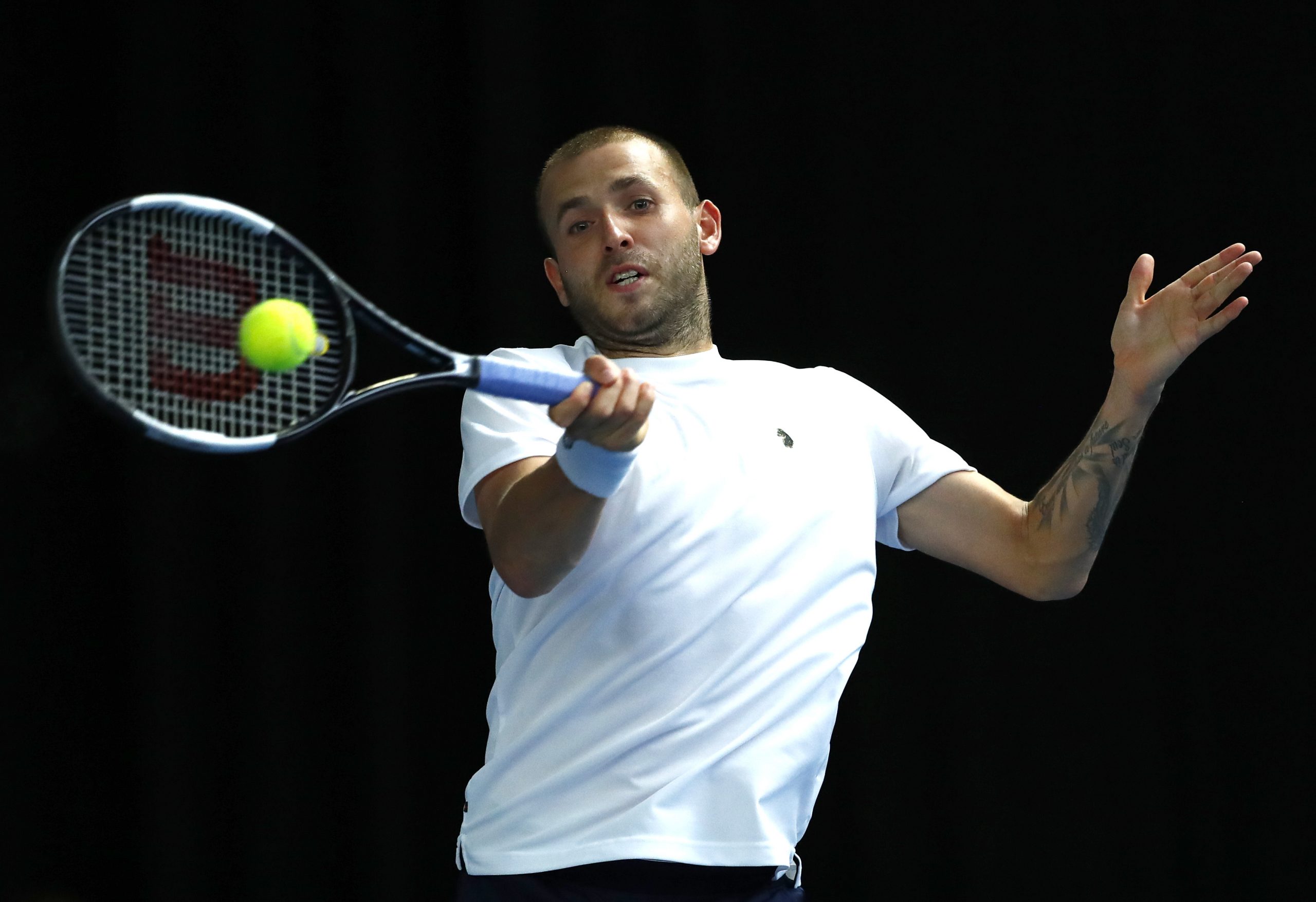 Dan Evans: Tennis career, clothing, girlfriend and more 1 Dan Evans plays a forehand in the final against Kyle Edmund at the recently concluded Battle of the Brits at National Tennis Centre on June 28, 2020, in London, England.