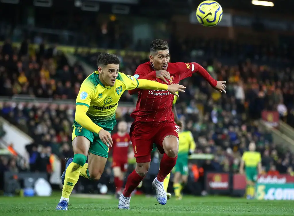 Max Aarons (L) in action against Liverpool (Getty Images)