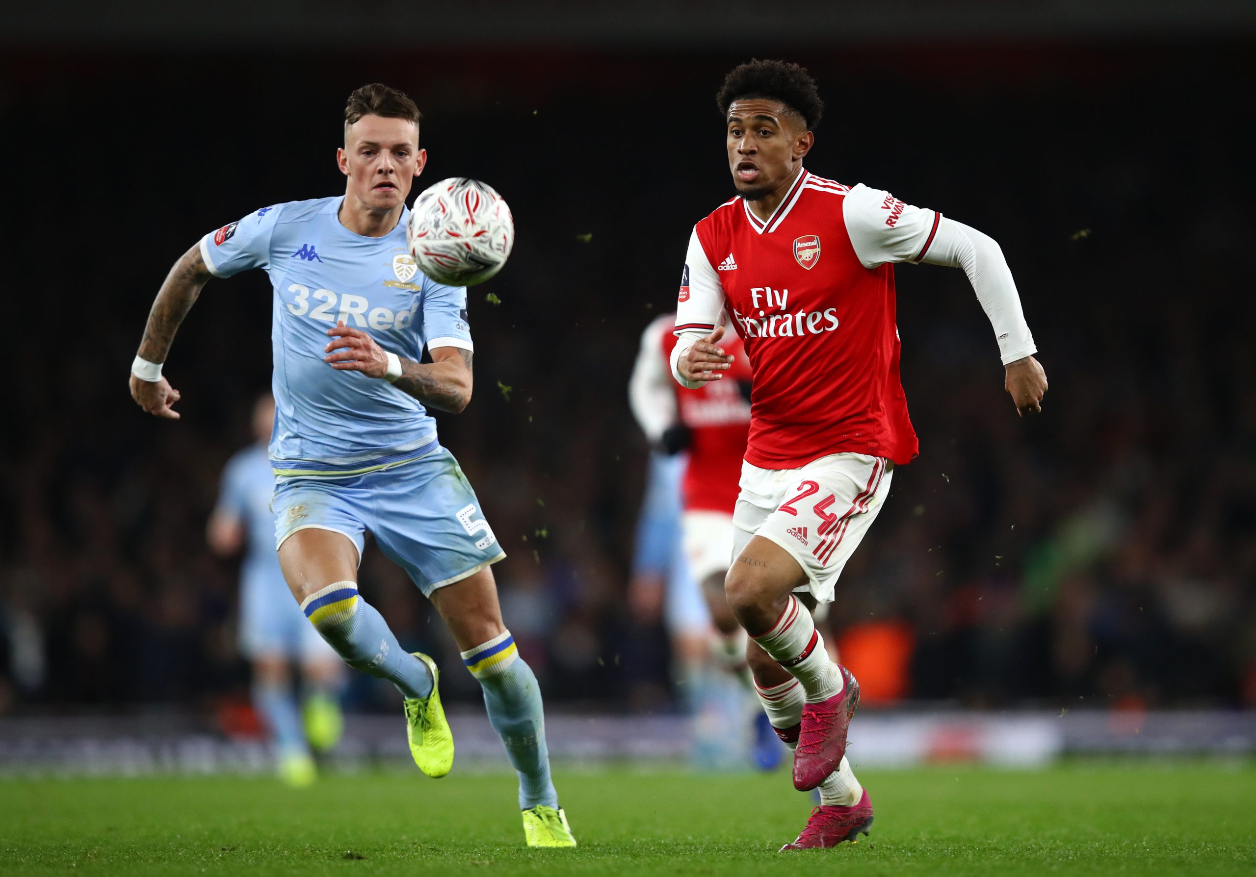 Ben White (L) in action against Arsenal (Getty Images)