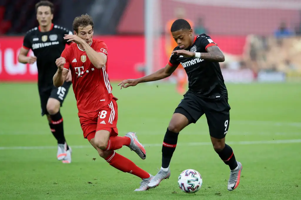 Leon Bailey (R) in action against Bayern Munich (Getty Images)