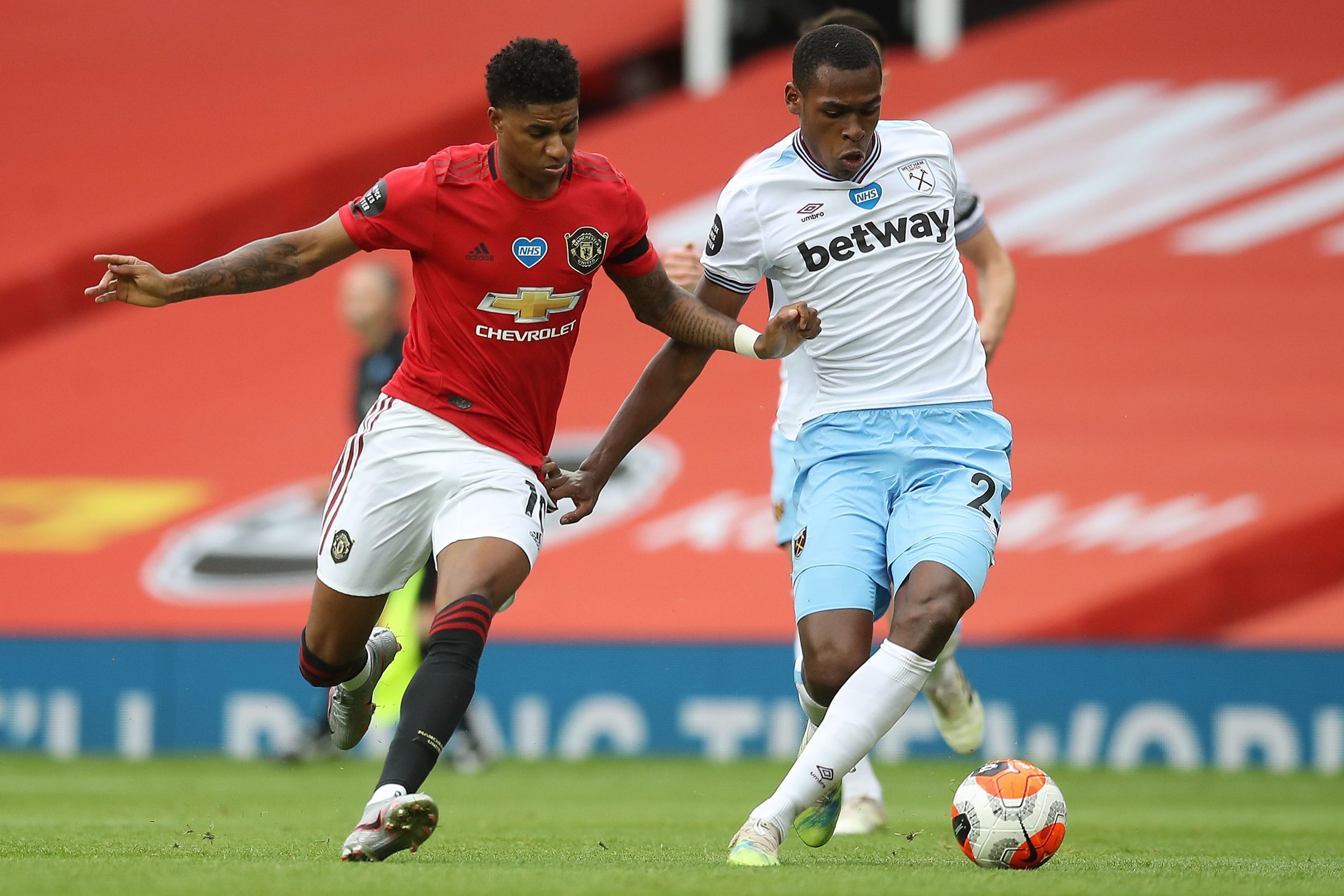 Issa Diop (R) in action against Manchester United (Getty Images)