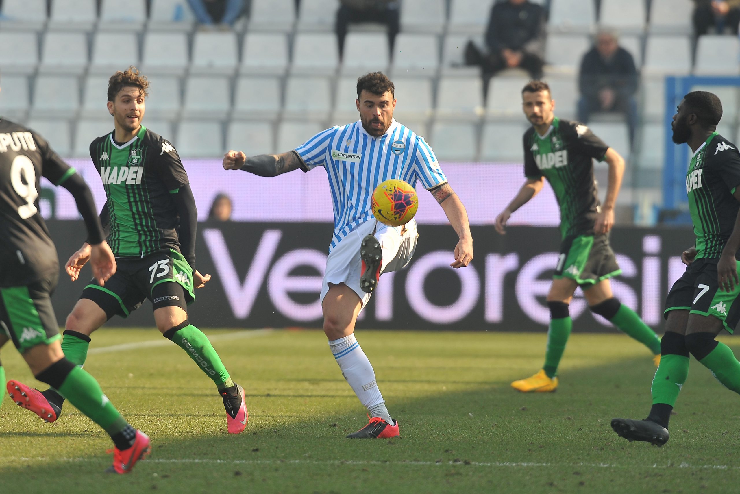 Andrea Petagna (C) in action Sassuolo (Getty Images)