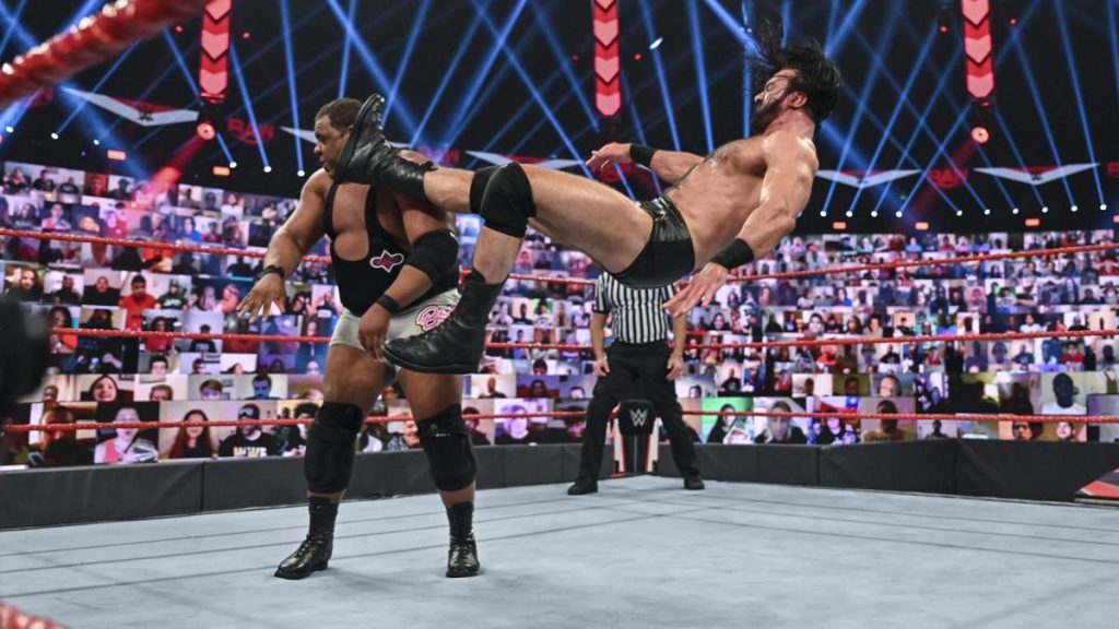 Drew McIntyre uses his finisher, The Claymore