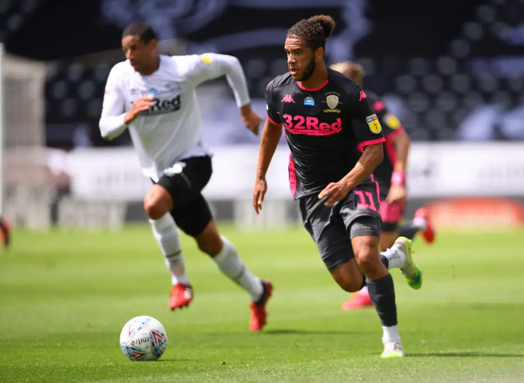 Tyler Roberts (R) in action against Derby County (Getty Images)