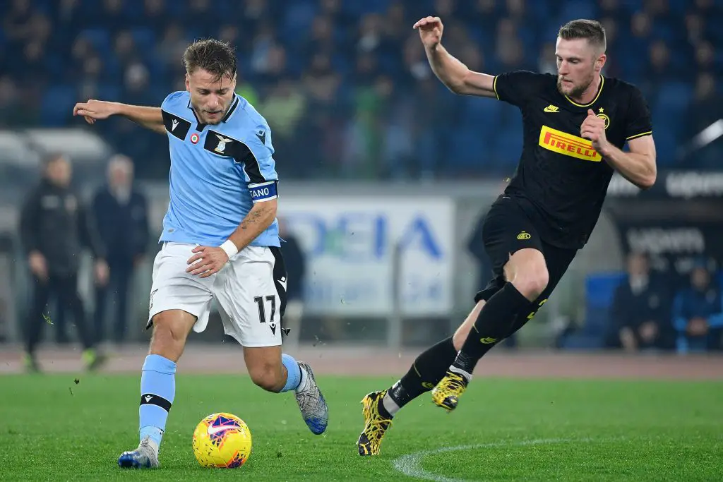 MIlan Skriniar (R) in action against Lazio (Getty Images)