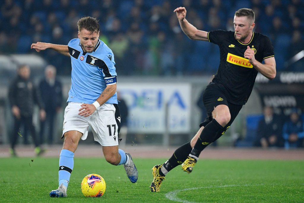 Irresective of Van Dijk's injury, Liverpool would be quite smart to sign this 25-year-old Serie A star 2 MIlan Skriniar (R) in action against Lazio (Getty Images)