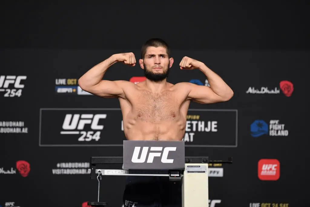 Khabib Nurmagomedov seemed to have a tough weight cut at the UFC 254 weigh-ins