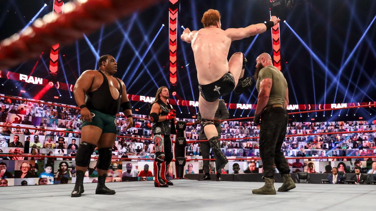 Sheamus kicked Braun Strowman out of the ring on Raw