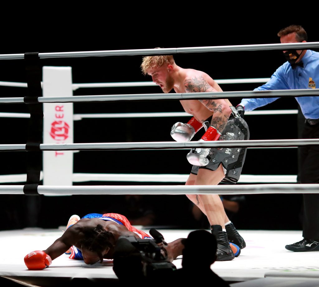 Jake Paul is 2-0 in his professional boxing career but is yet to face a seasoned boxer in the ring. (Photo by Joe Scarnici/Getty Images for Triller)