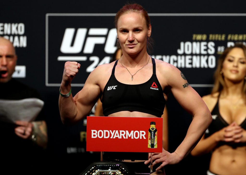 UFC flyweight fighter Valentina Shevchenko during the UFC 247 ceremonial weigh-in. (Photo by Ronald Martinez/Getty Images)