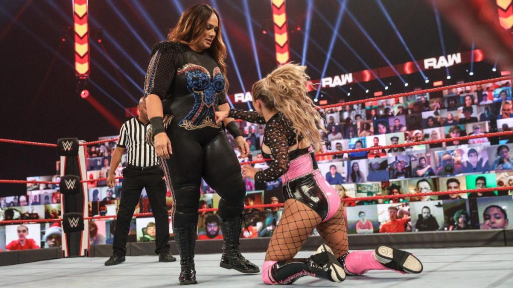 Lana in her match against Nia Jax. (WWE)