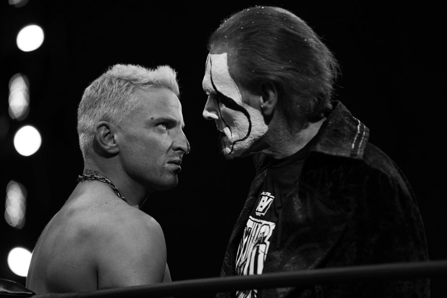 Sting pictured alongside Darby Allin on AEW. (AEW)