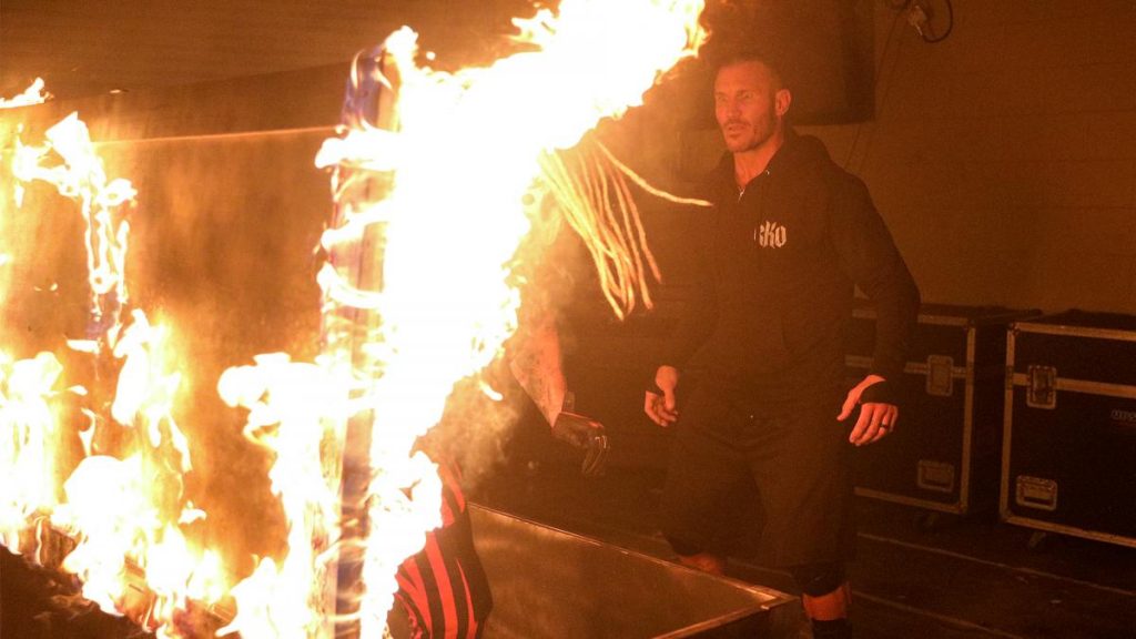 Randy Orton set fire to The Fiend