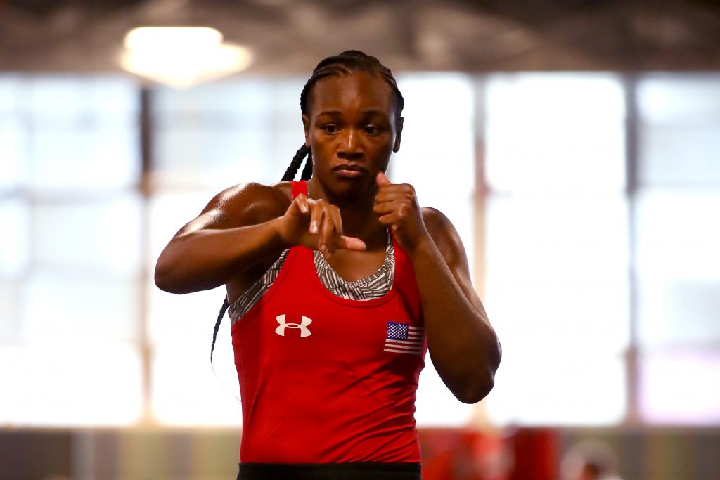 Claressa Shields is at Jackson-Wink MMA gym