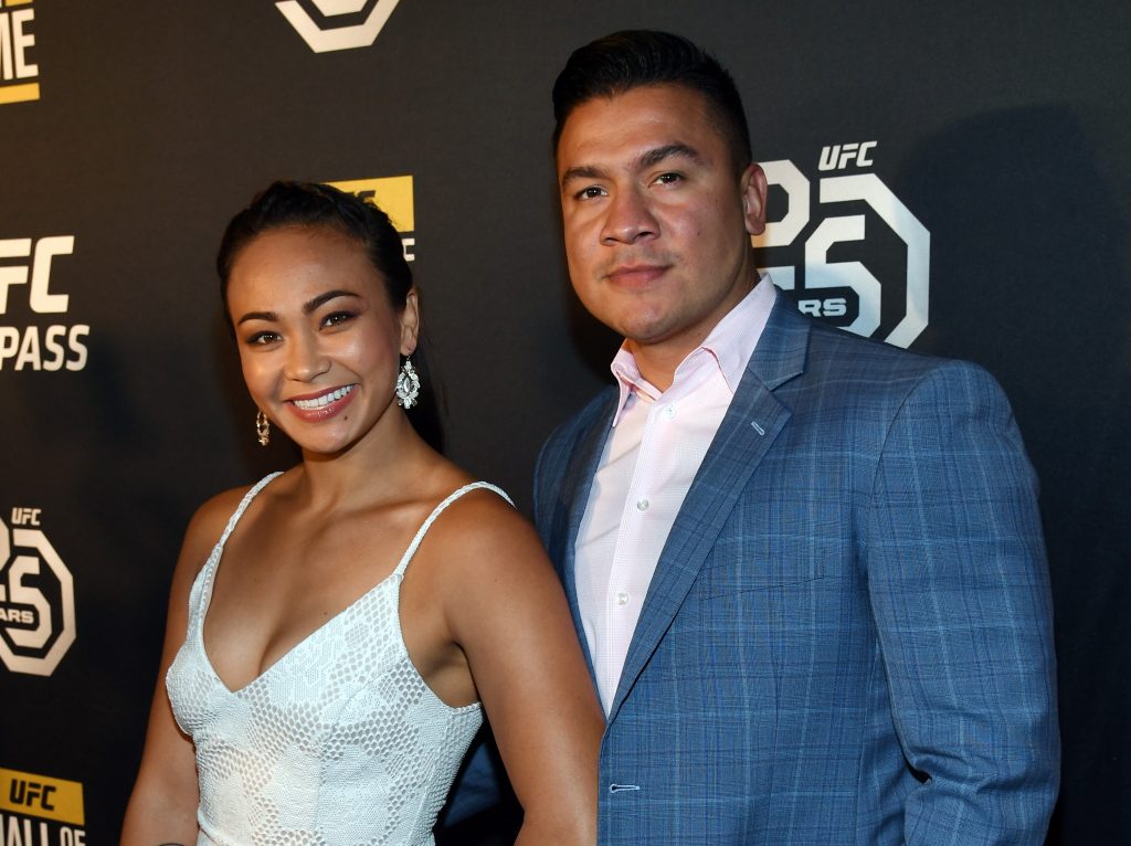 Michelle Waterson explains how Hooters trip ended up with Karate Hottie nickname 3 Michelle Waterson and her husband at an awards show