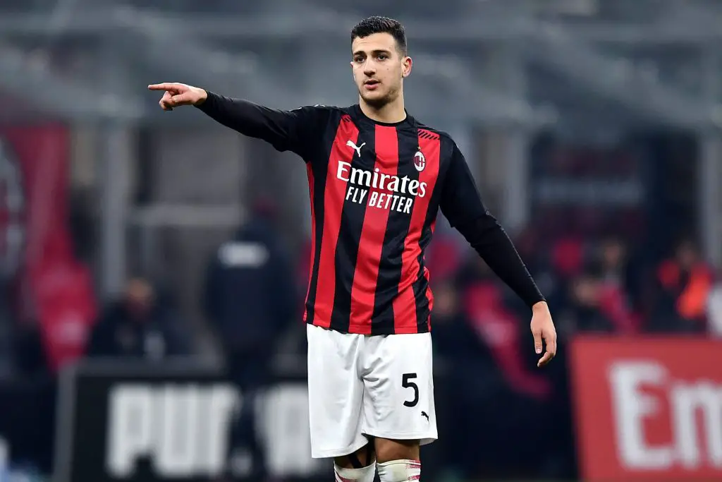 Diogo Dalot during his loan spell at AC Milan from Manchester United.