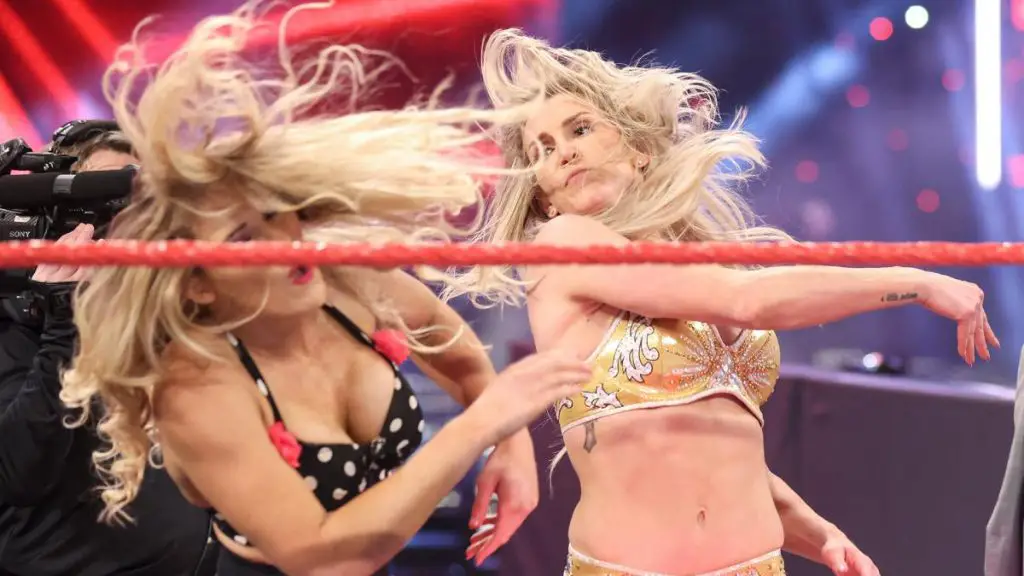 Charlotte Flair and Lacey Evans on Raw
