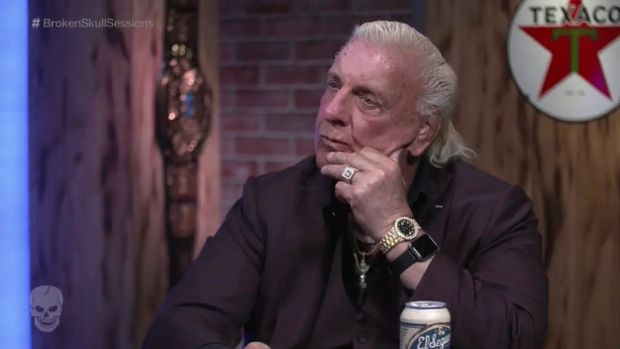 Ric Flair wearing two watches while 