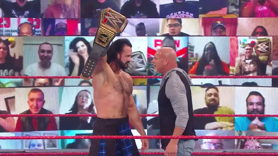 Drew McIntyre and Goldberg fought for the WWE Championship at Royal Rumble 2021. (WWE)