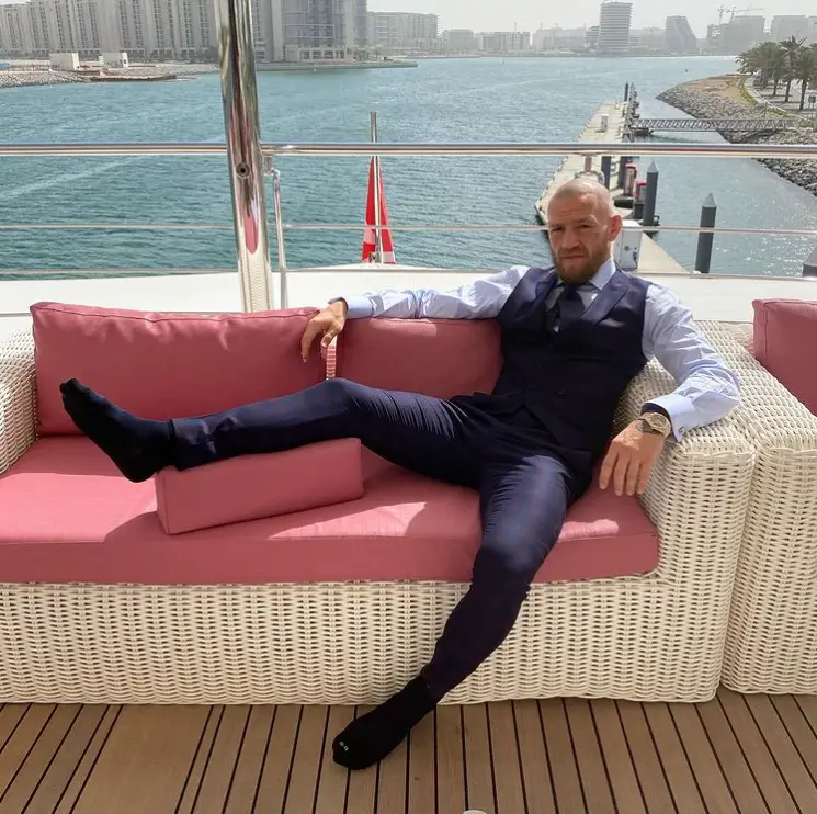 Conor McGregor on his yacht the day after he loss to Dustin Poirier. (Image Credits: @thenotoriousmma on Instagram)