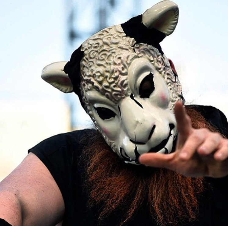 The sheep mask worn by Erick Rowan during his time with The Wyatt Family. (Image Credits: @erick.rowan on Instagram)