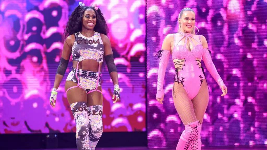 Lana and Naomi will be taking on Nia Jax and Shayna Baszler for the women's tag team title. (WWE)