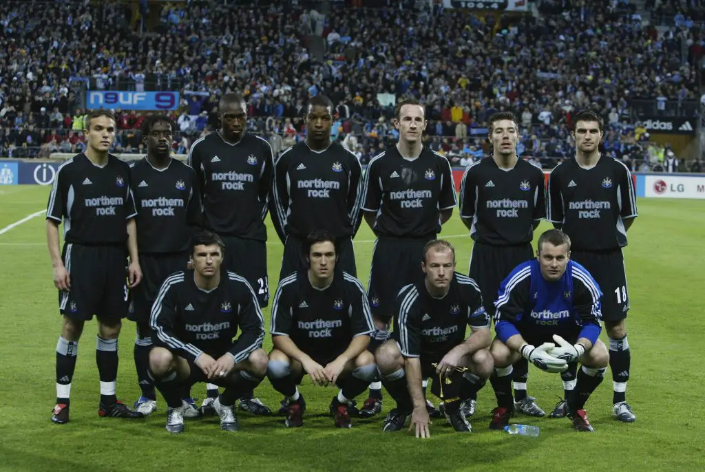 Newcastle United team line up prior to the UEFA Cup Semi-Final in 2004. (GETTY Images)
