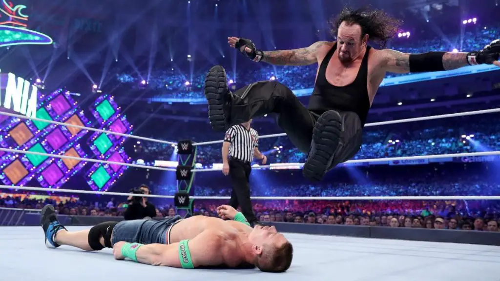 The Undertaker in action against John Cena