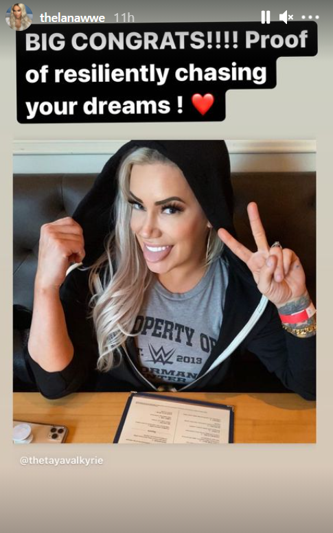 Lana wishing Taya Valkyrie on her Instagram. (Image Credits: @thelanawwe on Instagram)