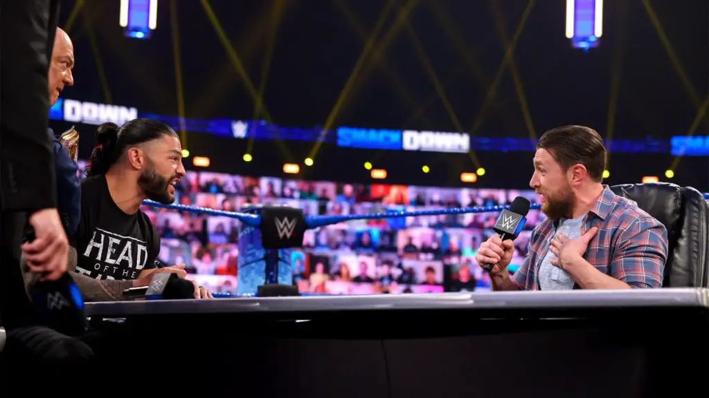 Roman Reigns and Daniel Bryan meet at Fastlane