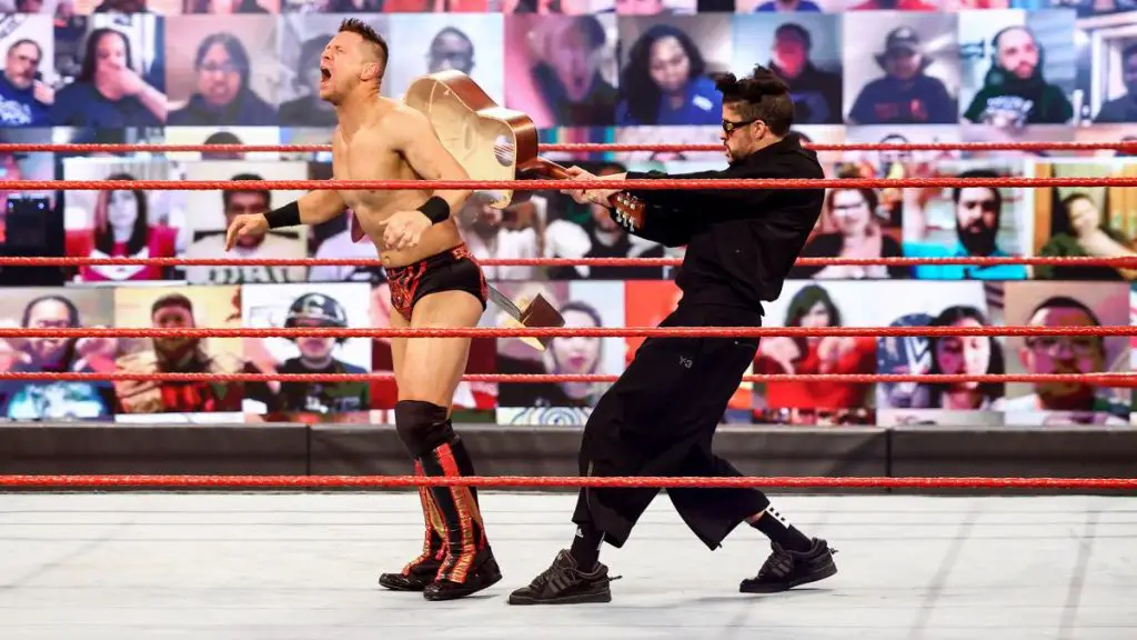 Bad Bunny attacks the Miz on WWE Raw