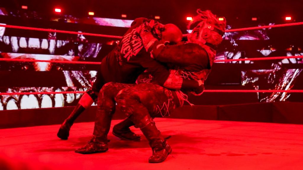 The Fiend against Randy Orton inside the WWE ring. (WWE)