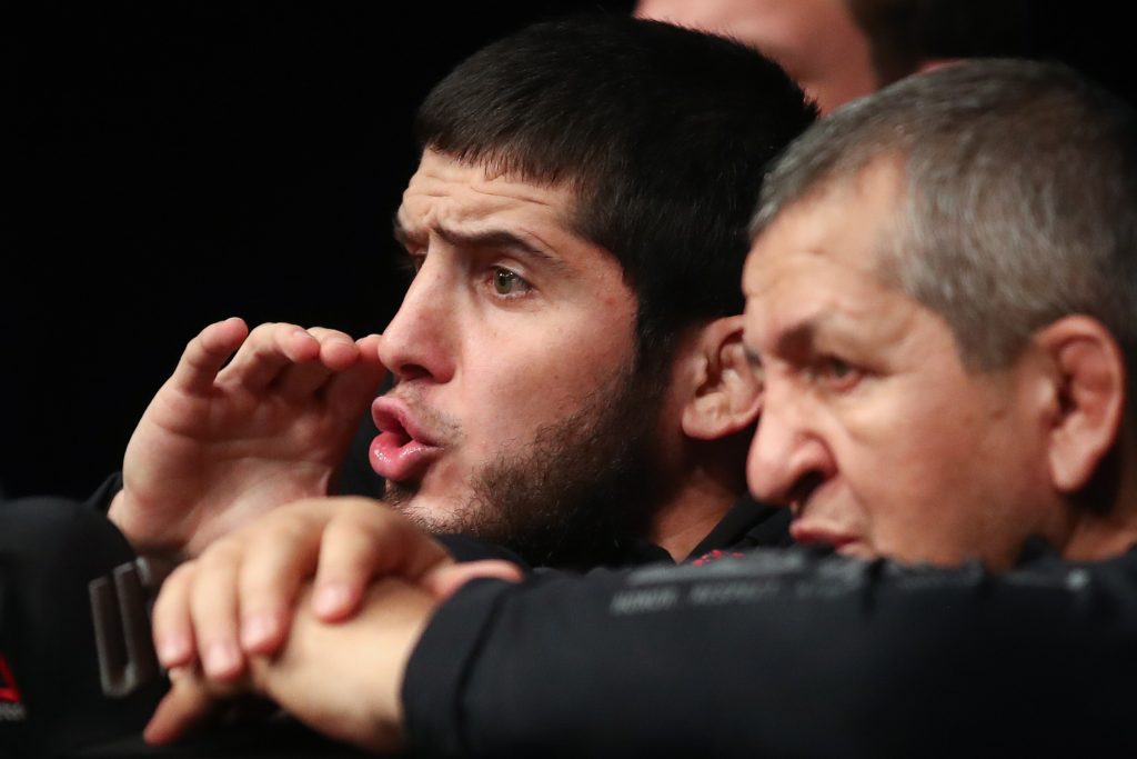 Islam Makhachev with Abdulmanap Nurmagomedov