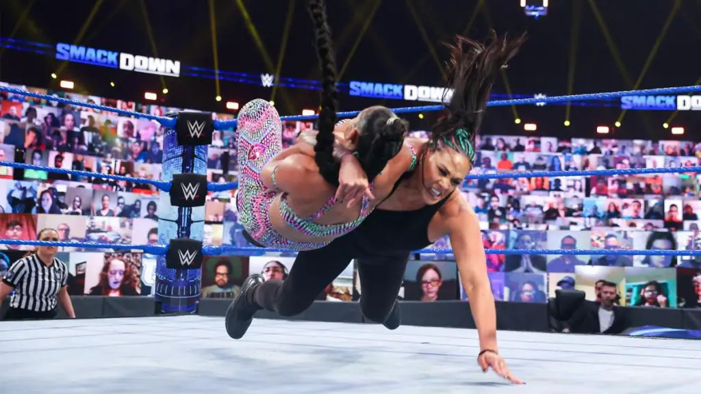 Tamina Snuka attacks Bianca Belair on SmackDown