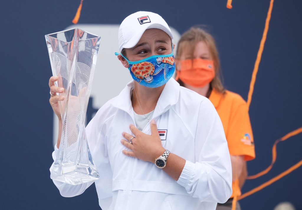 Ash Barty confirms engagement to long-time boyfriend Gary Kissick 2 Ashleigh Barty won the 2021 Miami Open