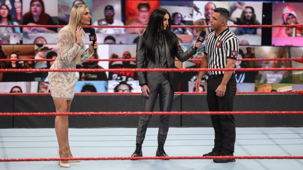 Charlotte Flair and Sonya Deville in action on RAW. (WWE)