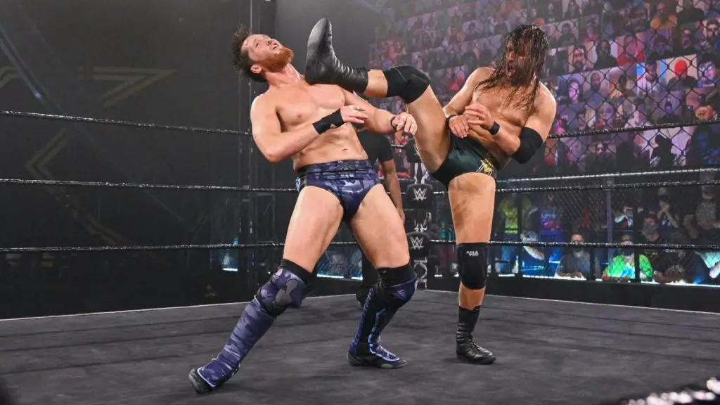 Adam Cole and Kyle O'Reilly in action